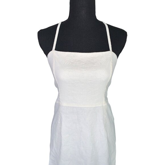 Wild Fable Junior Teens White Sleeveless Square Neckline Midi Dress Size 4 - Picture 8 of 9
